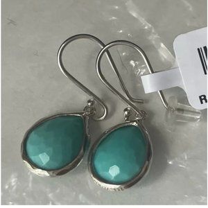 NWT IPPOLITA 925 silver ROCK CANDY mini teardrop earrings turquoise